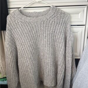 American Eagle Outfitters Light Gray Knit Sweater
